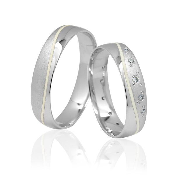 Snubní prsteny z bílého zlata 42X23