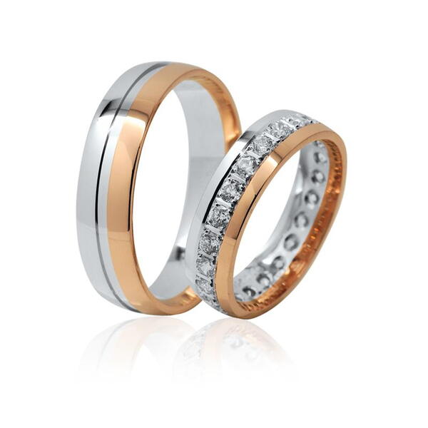Snubní prsteny z kombinovaného zlata 18NK