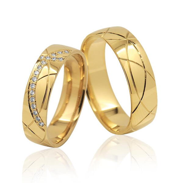 Snubní prsteny ze žlutého zlata 13BU
